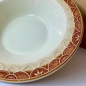 Vintage 1980's Pier 1 One Made in Italy Italian Lace Design Serving Bowl 11"x3"